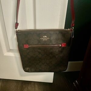 Coach Crossbody Bag in Brown and Red